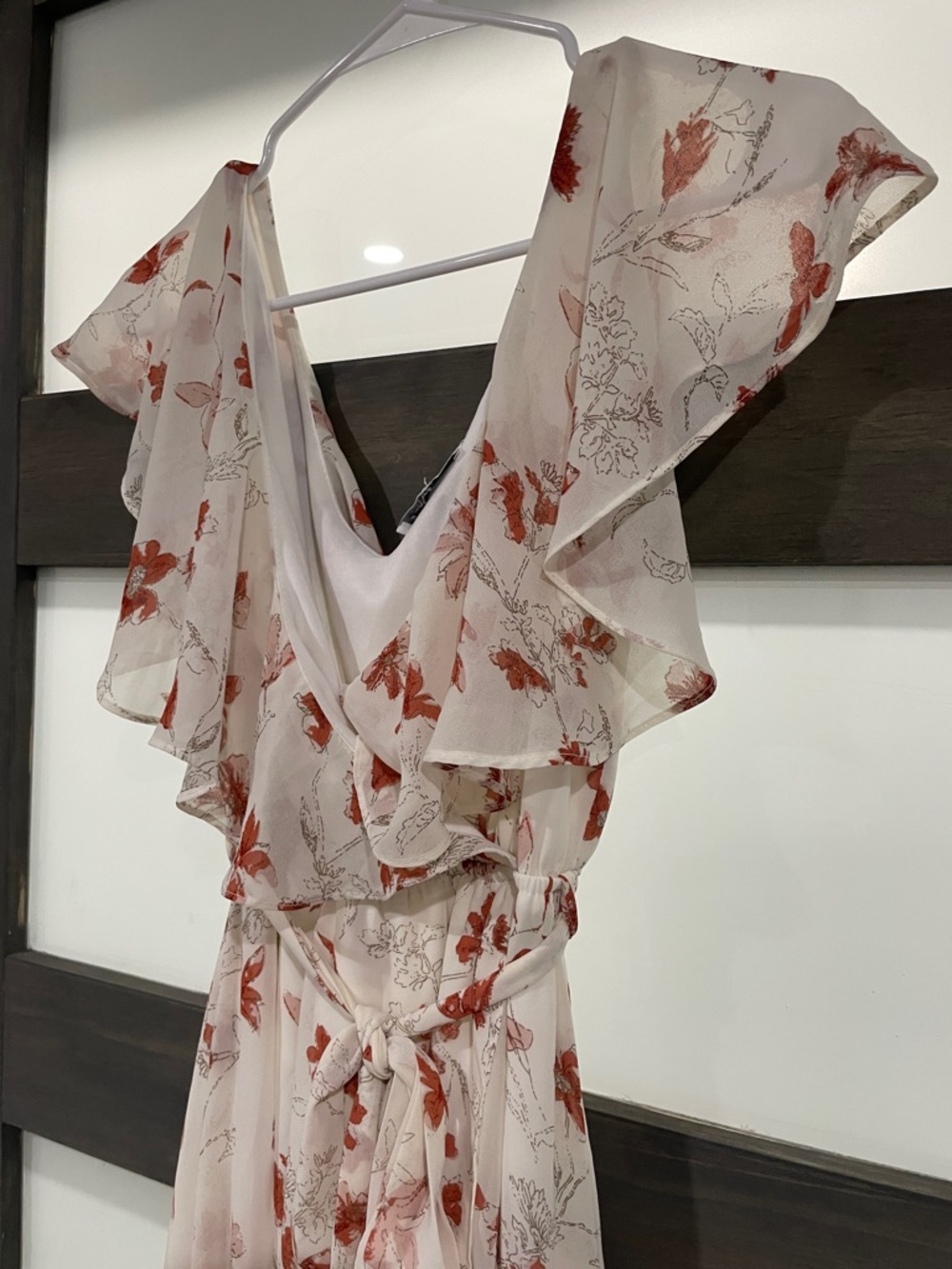 Baltic Born Cream Maxi Dress with Rust Floral Motif - Picture 3 of 6